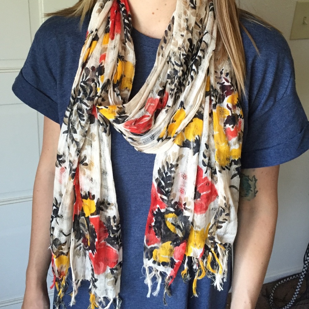 Thin Floral Scarf